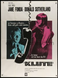 9t737 KLUTE French 1p 1971 Donald Sutherland helps intended murder victim & call girl Jane Fonda!