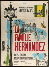 9t743 LA FAMILLE HERNANDEZ French 1p 1965 Genevieve Bailac, Anne Berger, Charles Rau art, rare!
