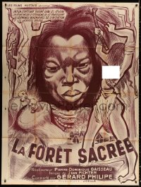9t744 LA FORET SACREE French 1p 1950s Pierre-Dominique Gaisseau's Sacred Forest, wild voodoo art!