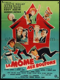 9t748 LA MOME AUX BOUTONS French 1p 1958 great Boris Grinsson art of the entire cast!