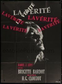 9t749 LA VERITE French 1p R1960s great Kerfyser art of sexy Brigitte Bardot, Henri-Georges Clouzot!