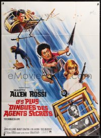 9t754 LAST OF THE SECRET AGENTS French 1p 1966 different Grinsson art of Allen & Rossi + Sinatra!