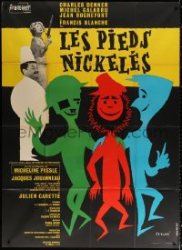 9t764 LES PIEDS NICKELES French 1p 1964 Jean-Claude Chambon, wacky colorful artwork by Cerutti!