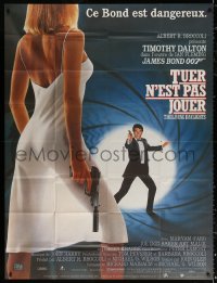 9t772 LIVING DAYLIGHTS CinePoster REPRO French 1p 1987 Dalton as James Bond & sexy Maryam d'Abo!