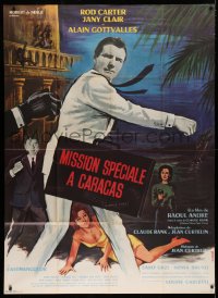 9t807 MISSION TO CARACAS French 1p 1965 great Xarrie art of fighting spies & sexy ladies!