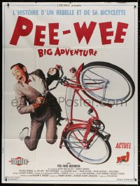 9t841 PEE-WEE'S BIG ADVENTURE French 1p 1987 Tim Burton, best image of Paul Reubens & beloved bike!