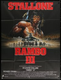 9t867 RAMBO III French 1p 1988 Sylvester Stallone returns as John Rambo, cool different Casaro art!