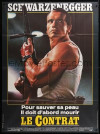 9t868 RAW DEAL French 1p 1986 great Jean Mascii artwork of Arnold Schwarzenegger with gun!