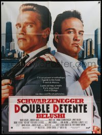 9t871 RED HEAT French 1p 1988 Walter Hill, great c/u of cops Arnold Schwarzenegger & James Belushi!
