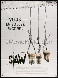 9t886 SAW III French 1p 2006 Tobin Bell as Jigsaw, gruesome image of teeth hanging from wires!