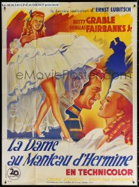 9t934 THAT LADY IN ERMINE French 1p R1990s Grinsson art of sexy Betty Grable & Douglas Fairbanks Jr.!
