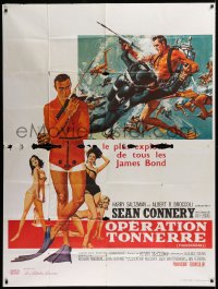9t946 THUNDERBALL French 1p R1970s art of Sean Connery as secret agent James Bond 007!