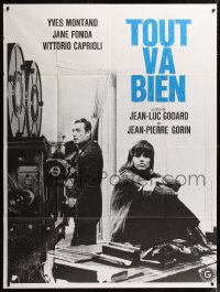 9t957 TOUT VA BIEN French 1p 1972 Yves Montand & Jane Fonda by movie camera, Jean-Luc Godard!