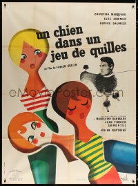 9t965 UN CHIEN DANS UN JEU DE QUILLES French 1p 1962 great Hurel art of sexy Elke Sommer & girls!