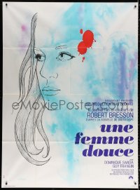 9t971 UNE FEMME DOUCE French 1p 1969 Robert Bresson's Une femme douce, wonderful art by Chica!