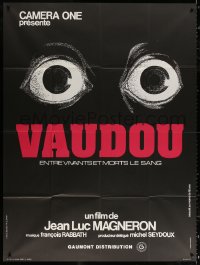 9t977 VAUDOU French 1p 1973 creepy bulging eyeballs art, voodoo religious documentary!