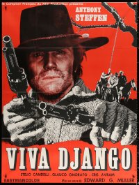 9t980 VIVA DJANGO French 1p 1971 spaghetti western art of Anthony Steffen as Django!