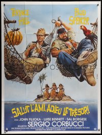 9t990 WHO FINDS A FRIEND FINDS A TREASURE French 1p 1981 Casaro art of Terence Hill & Bud Spencer!