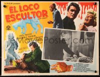 9t344 BUCKET OF BLOOD Mexican LC 1959 Roger Corman, AIP, man examines knife stuck in monster!