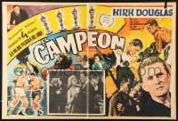 9t351 CHAMPION 17x24 Mexican LC R1950s Kirk Douglas boxing classic, Marilyn Maxwell, Kennedy!