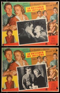9t312 DETECTIVE STORY 2 Mexican LCs 1951 William Wyler directed, Kirk Douglas, Eleanor Parker!