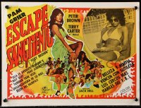 9t386 FOXY BROWN Mexican LC 1974 close up of sexy Pam Grier in bikini + cool cast montage!