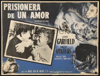 9t399 HE RAN ALL THE WAY Mexican LC 1951 close up of John Garfield & Wallace Ford fighting!