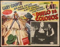 9t403 HIGH NOON Mexican LC R1958 c/u of Gary Cooper & pretty Katy Jurado, Fred Zinnemann classic!