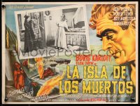 9t410 ISLE OF THE DEAD Mexican LC R1950s Boris Karloff & Ellen Drew, cool different border art!