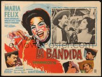 9t416 LA BANDIDA Mexican LC 1963 c/u of Maria Felix & Pedro Armendariz smiling at each other!