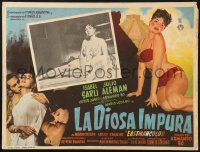 9t417 LA DIOSA IMPURA Mexican LC 1963 sexy Isabel Sarli in bed & border art of her by Aztec temple!