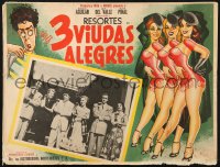 9t435 MIS 3 VIUDAS ALEGRES Mexican LC 1953 Ernesto Garcia Cabral art of Resortes & sexy showgirls!