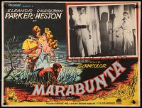 9t444 NAKED JUNGLE Mexican LC 1954 Charlton Heston & Eleanor Parker, produced by George Pal!