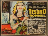 9t470 ROMMEL'S TREASURE Mexican LC 1963 Dawn Addams unconscious on ground, great border art!