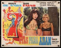 9t476 SIETE EVAS PARA UN ADAN Mexican LC 1971 close up of two sexy ladies in skimpy bikinis!