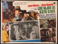 9t485 SONS OF KATIE ELDER Mexican LC 1965 Dean Martin with knife threatening John Wayne by jail!