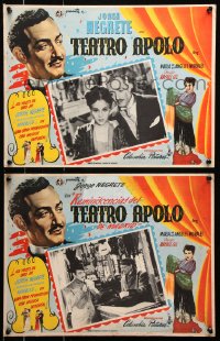9t298 TEATRO APOLO 8 Mexican LCs 1950 Jorge Negrete & pretty Maria de los Angeles Morales!