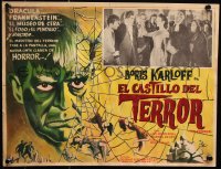 9t500 TERROR Mexican LC R1970s cool art of Boris Karloff & girls in web + he's in inset too!