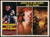 9t501 TEXAS CHAINSAW MASSACRE PART 2 Mexican LC 1987 Tobe Hooper horror sequel, cool split image!