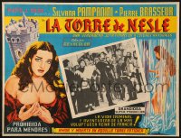 9t507 TOWER OF NESLE Mexican LC 1955 Abel Gance, great border art of sexy Silvana Pampanini!