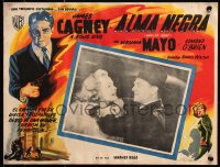 9t520 WHITE HEAT Mexican LC 1950 c/u of James Cagney manhandling Virginia Mayo, classic noir!