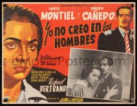 9t521 YO NO CREO EN LOS HOMBRES Mexican LC 1960 sexy Sara Montiel, Roberto Canedo, great art!
