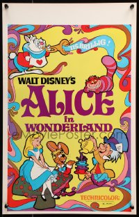 9t011 ALICE IN WONDERLAND WC R1974 Walt Disney, Lewis Carroll classic, cool psychedelic art!