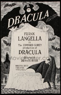 9t039 DRACULA stage play WC 1977 cool vampire horror art by producer Edward Gorey!