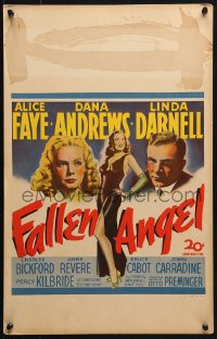 9t044 FALLEN ANGEL WC 1945 Preminger, pretty Alice Faye, Dana Andrews, sexy bad girl Linda Darnell!
