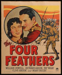 9t052 FOUR FEATHERS WC 1929 cool artwork litho of William Powell, Richard Arlen & pretty Fay Wray!