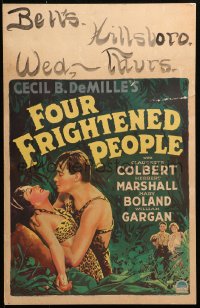 9t053 FOUR FRIGHTENED PEOPLE WC 1934 Claudette Colbert, Herbert Marshall, Cecil B. DeMille, rare!