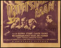9t071 INVISIBLE MAN WC 1933 James Whale classic, Claude Rains, H.G. Wells, bottom half only!