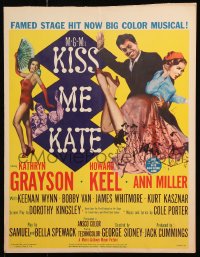 9t077 KISS ME KATE 2D WC 1953 great image of Howard Keel spanking Kathryn Grayson, sexy Ann Miller!