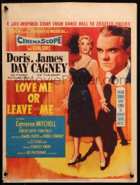 9t087 LOVE ME OR LEAVE ME WC 1955 art of sexy Doris Day as famed Ruth Etting & James Cagney by Alix